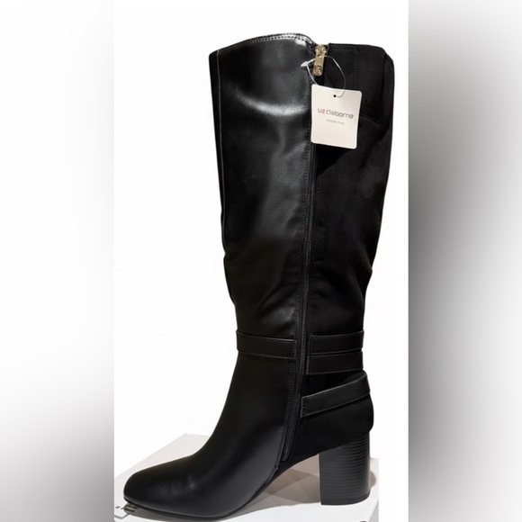 NEW! Liz Claiborne Black Hemlock Leather Boots - Size 10M - Picture 6 of 8